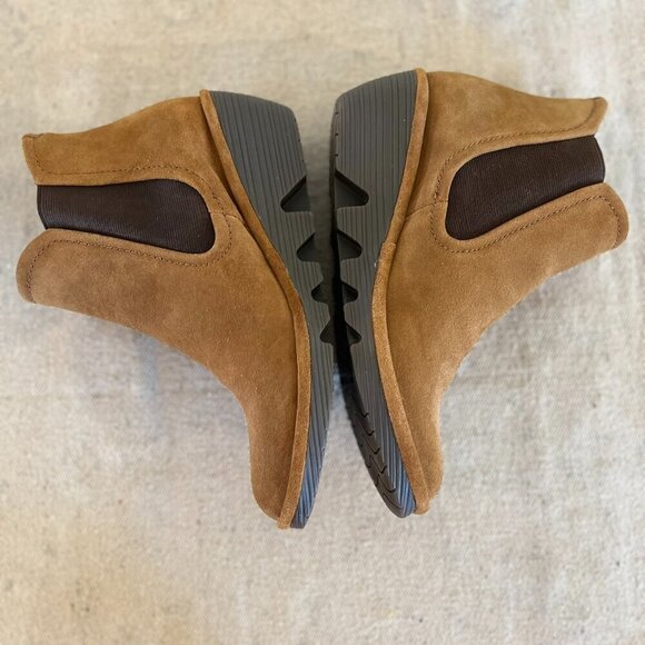 Fly London Leather Phil Camel Suede Mid Wedge Chelsea Ankle Boots Sz 7.5 -8 - Picture 5 of 13